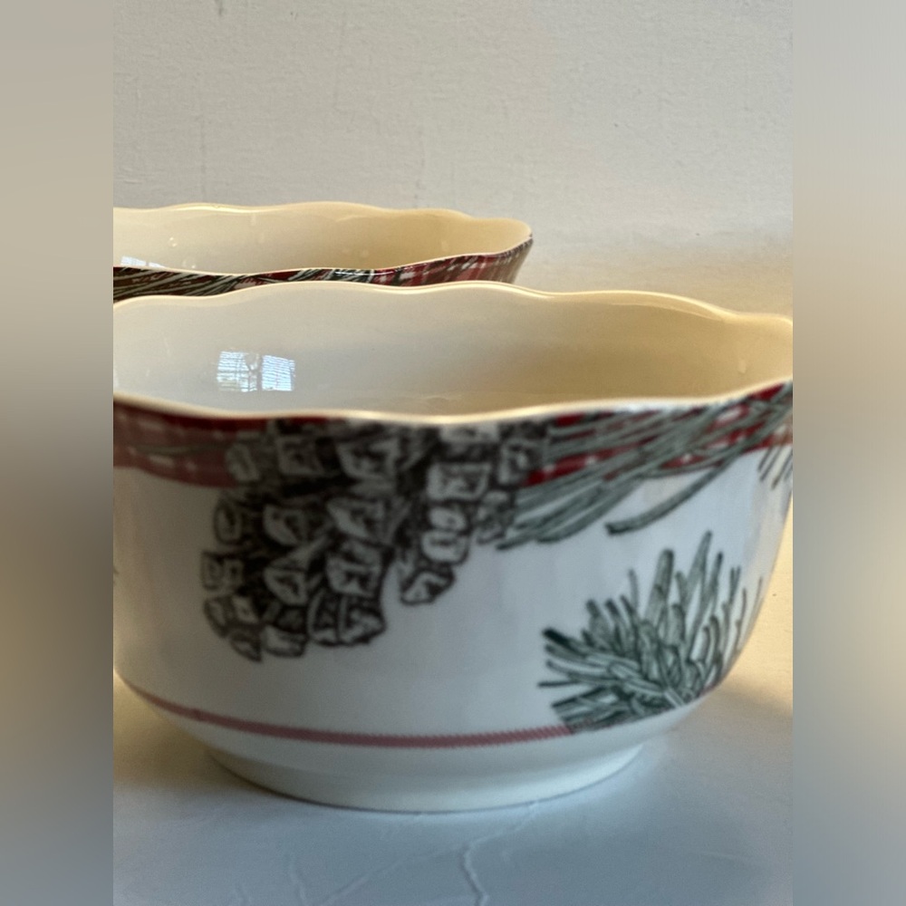 222 FIFTH Mount Holly Green Porcelain Holiday. Set of four